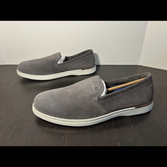 NWOT Cole Haan Grand Ambition Suede Slip On Loafers Grey/White Mens 10.5 main image 12